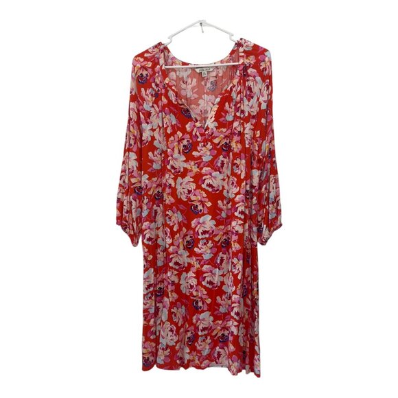 The Pioneer Woman Womens Red Floral Print Dress Size XXL 3-4 Sleeve - Picture 13 of 15